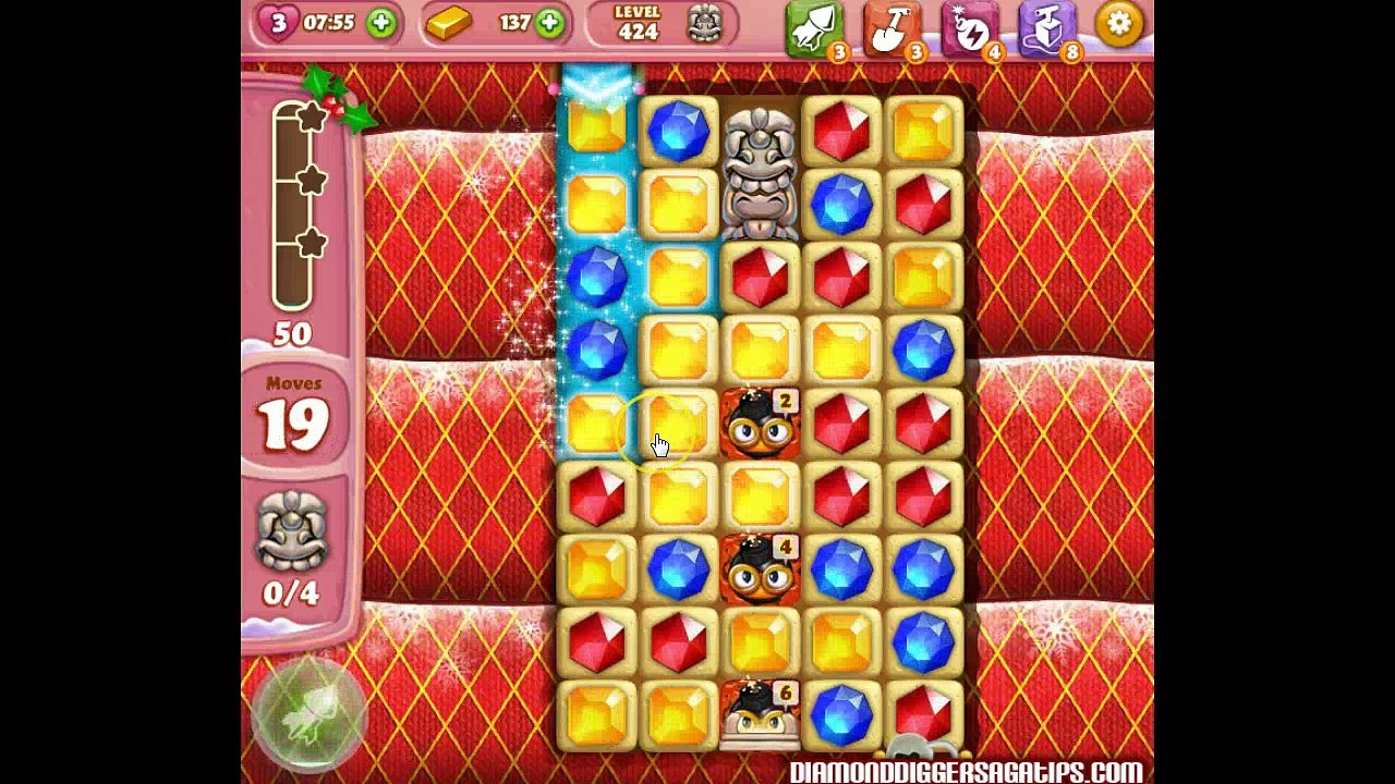 Diamond Digger Saga Level 424 No Boosters