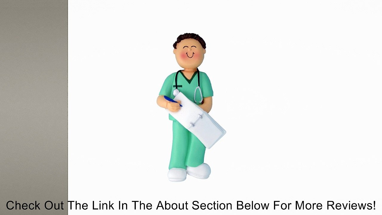 Ornament Central OC-230-MBR Male Scrubs Nurse Christmas Ornament, 4-1/4-Inch, Brown Review