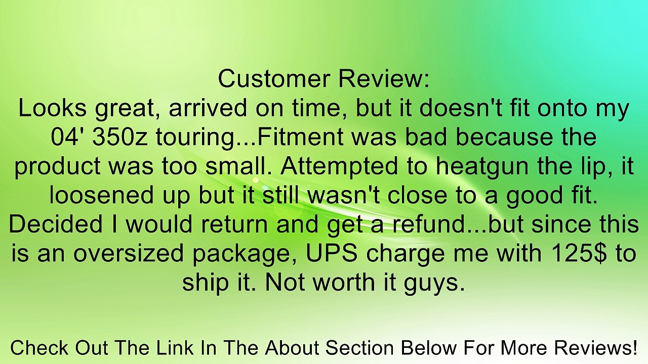 2003-2005 Nissan Z 350Z Z33 Poly Urethane PU Front Bumper Lip Kit- Nis Fairlady Review