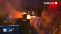 Incendie sur le toit d'un immeuble de New York