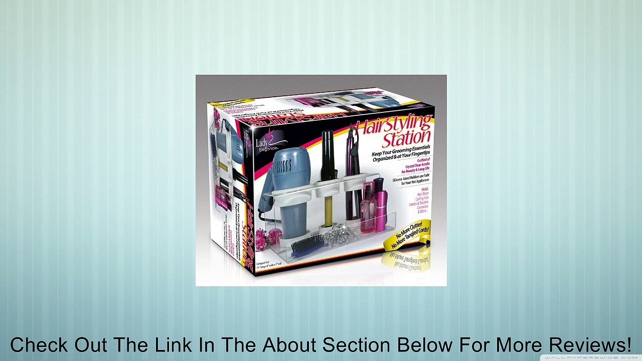 Hair Styling Station (Clear / White) (11"H x 8"W x 5.3"D) Review