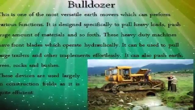 Types Of Earth Movers And Its Specific Uses