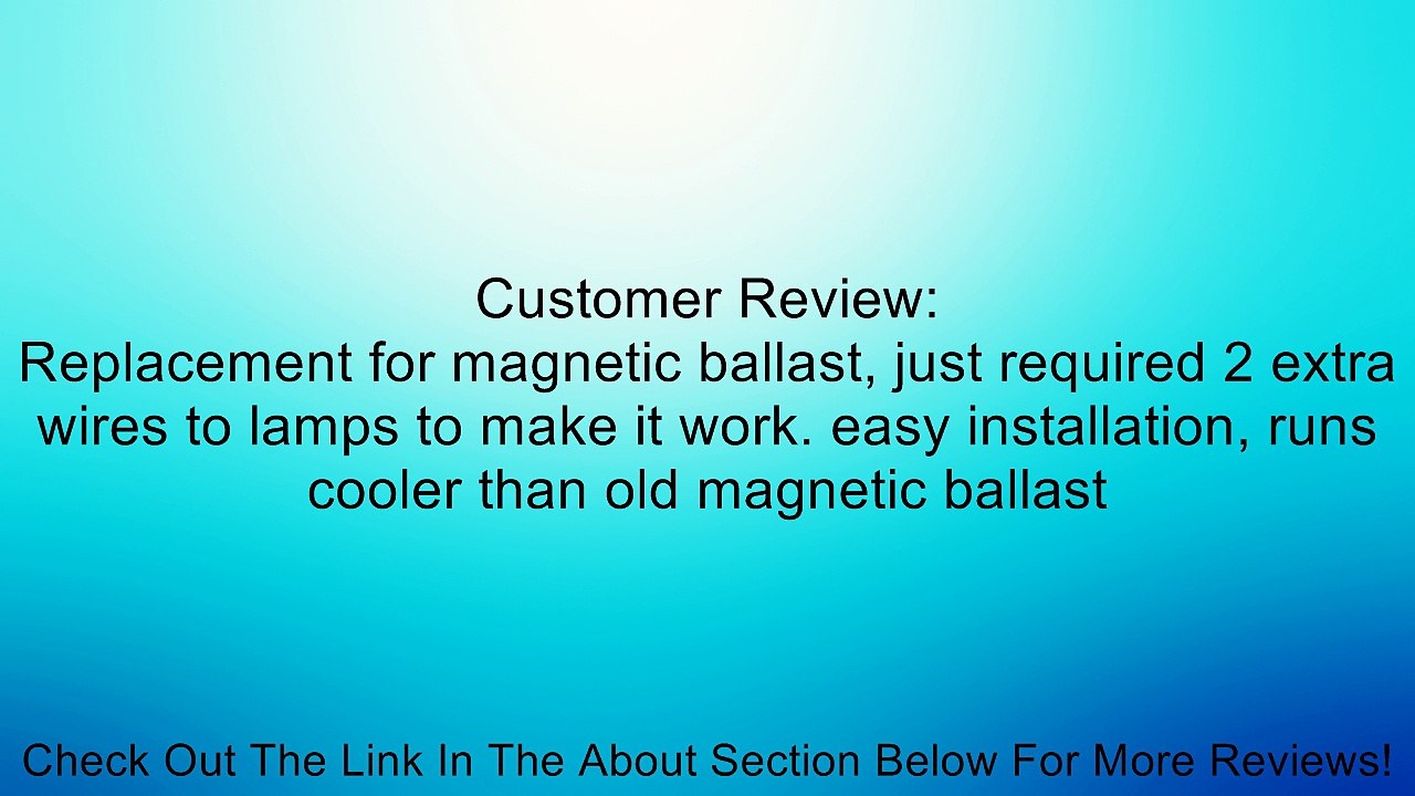 Keystone Ballasts 2 Lite F20T12, Class B, NPF, Electronic Ballast model number KTEB-220-1-TP-EMI Review