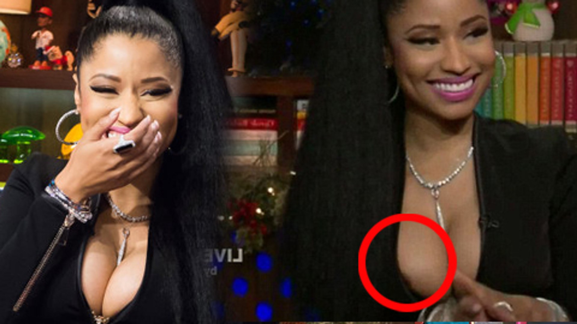 Nicki Minaj Suffers Another Nip Slip During WWHL with Andy Cohen