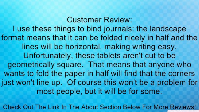 Roaring Spring Paper Products Wide Landscape Writing Pad, 40 Sheets of White Lined Paper, Landscape Orientation (74500) Review