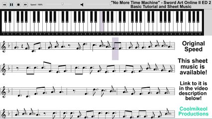 Sword Art Online II - "No More Time Machine" Piano Tutorial