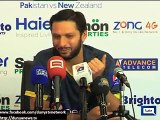 Shahid Afridi wearing earplugs against New Zealand Match.
