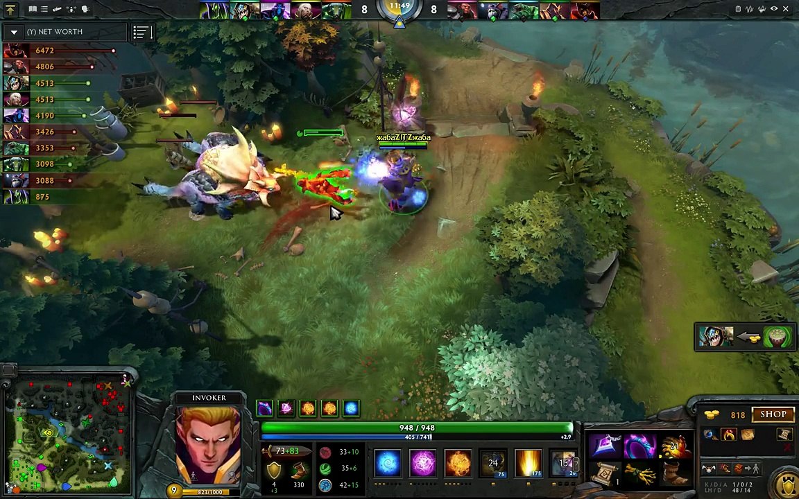 [Dota2] Team Navi Dendi Pro Invoker Mid Ranked MMR Game [ Dendi Gameplay ]