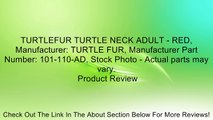 TURTLEFUR TURTLE NECK ADULT - RED, Manufacturer: TURTLE FUR, Manufacturer Part Number: 101-110-AD, Stock Photo - Actual parts may vary. Review