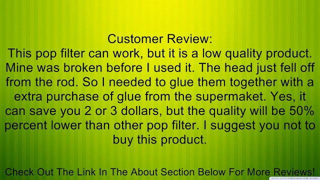 Bluecell 6 inch Studio Microphone Mic round shape wind Pop Filter Mask Shield stand clip(Green Filter) Review