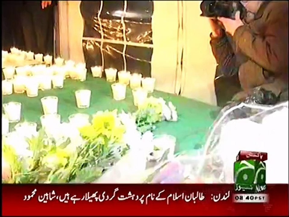 Candle light vigil for Peshawar attack victims at Pak High Commission London