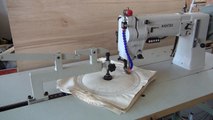 Máquina para coser discos o ruedas cosidos en espiral para abrillantar o pulir