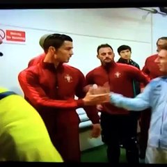 Cristiano Ronaldo and Lionel Messi before match RESPECT Portugal vs Argentina 2014.