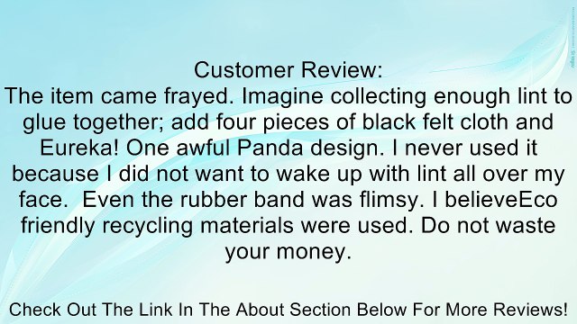 FOONEE Cartoon Panda Design Elastic Strap Soft Plush Eye Cover Eye Mask For Sleeping,Black&White Review