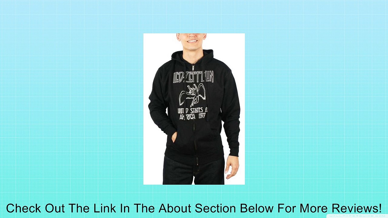 Led Zeppelin - Mens US 1977 Zip-Up Hoodie in Black Review