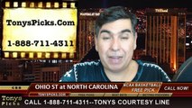 North Carolina Tar Heels vs. Ohio St Buckeyes Free Pick Prediction NCAA College Basketball Odds Preview 12-20-2014