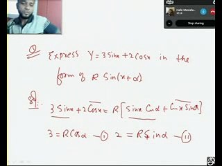 Maths A2 9709 Topic Trigonomaetry P3 Sketches & Harmonic Forms P-2