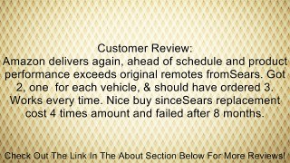 390 1 Button Sears Craftsman Compatible Visor Remote Control Review