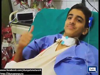 Dunya news-Peshawar massacre: Injured student's smile is itself a message