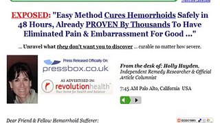 Hemorrhoid Miracle - A review of Holly Hayden's Hemorrhoid Miracle System