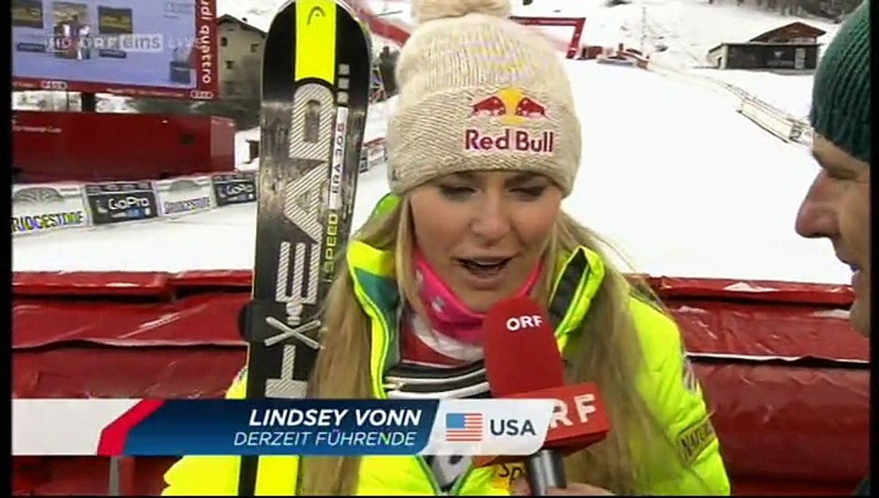 Lindsey Vonn Interview Val d'Isere 61th WIN