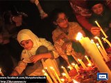 Dunya News - Karachi: School children lit up candles in remembrance of Peshawar martyrs