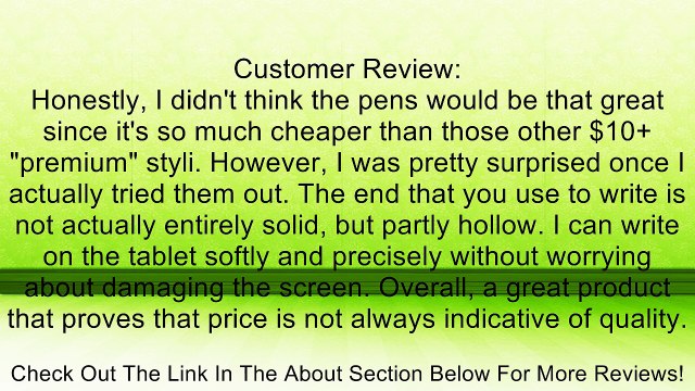 Universal Stylus Pen Bundle including 8 Long Stylus Pens and 8 Short Stylus Pens also Compatible with All Capacitive Touchscreen Devices inlcuding Android Tablets, iPod Touch, iPhone, Samsung Galaxy Tablet and more / plus 1 ECO-FUSED® Microfiber Cleaning