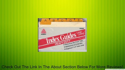 AVERY HEAVY DUTY INDEX GUIDES- ALPHABETICAL A-Z 3"X 5" INDEX CARDS Review