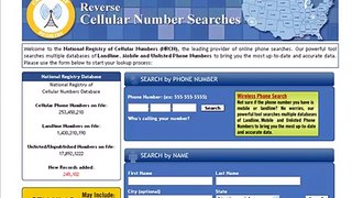 Cell Phone Registry Tour - For Reverse Cell Phone Lookups