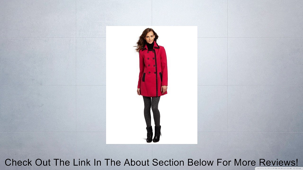 A. Byer Juniors Melton Double Breasted Coat, Hot Pink, Small Review