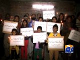 Children lit up candles in remembrance of Peshawar martyrs-Geo Reports-20 Dec 2014