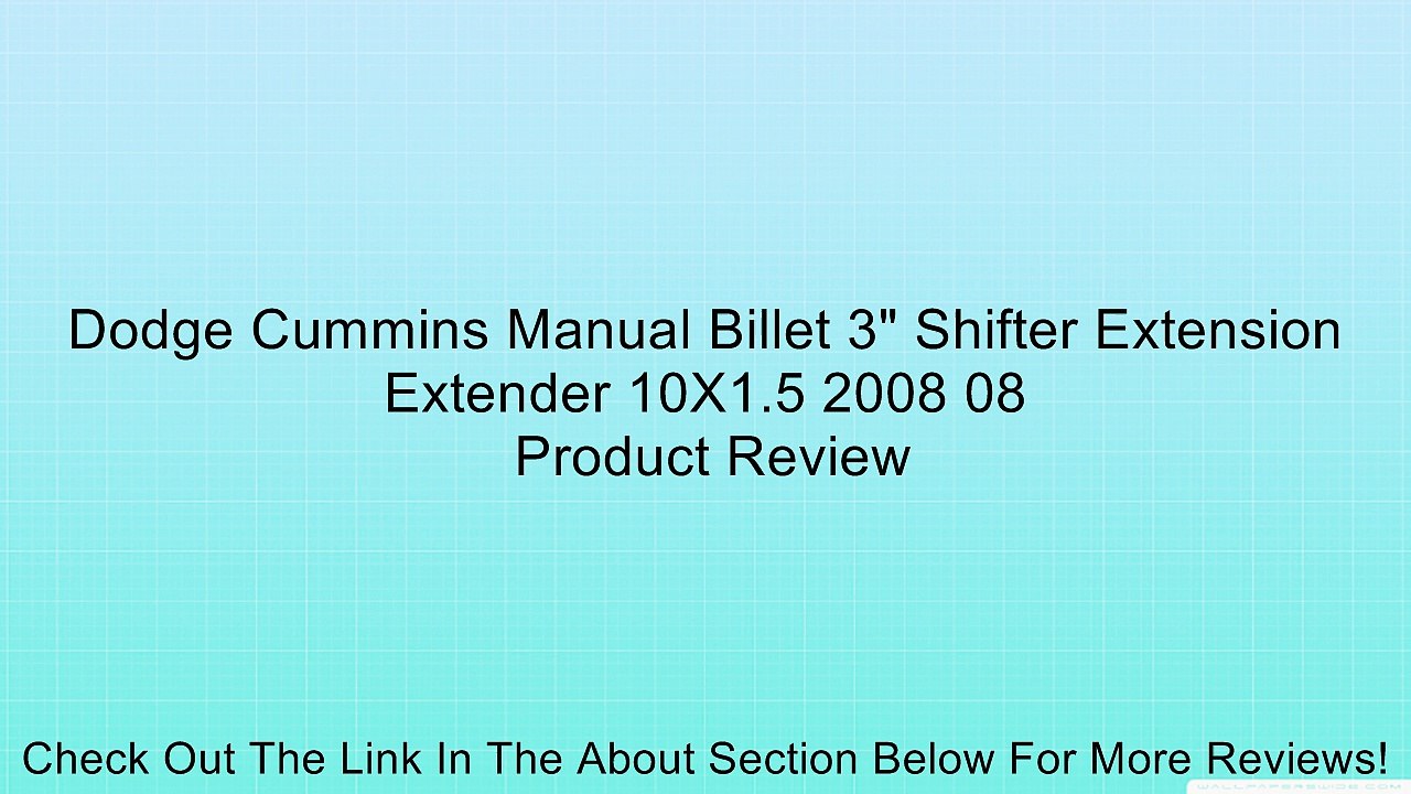 Dodge Cummins Manual Billet 3" Shifter Extension Extender 10X1.5 2008