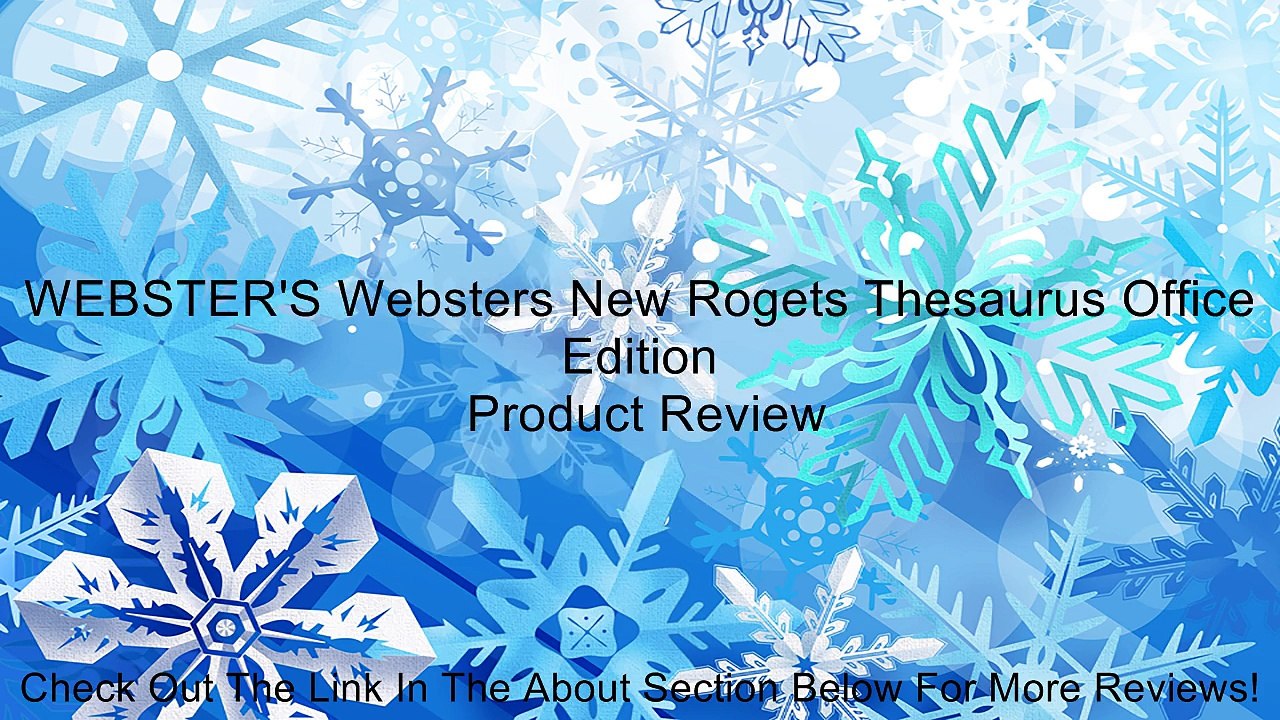 WEBSTER'S Websters New Rogets Thesaurus Office Edition Review