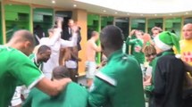 La joie des Verts après la victoire face à Evian TG