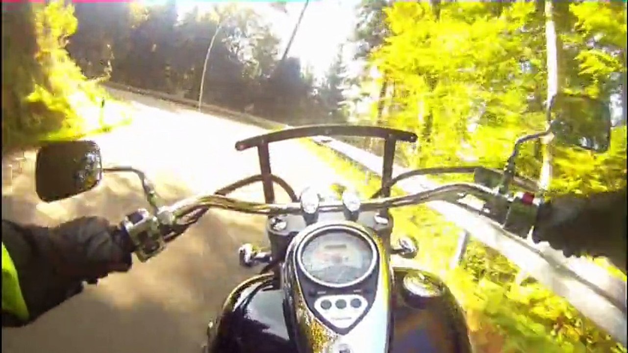 Schwarzwald Motorradtour Kawasaki VN900 Onboard