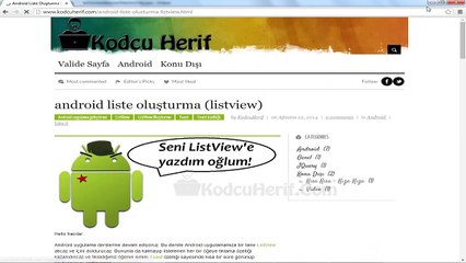 Android Liste Oluşturma (ListView)