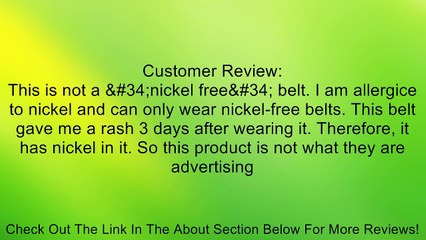 1 1/2" (38mm) Square Nickel Free Snap On Plain Non-Leather Jean Belt Review