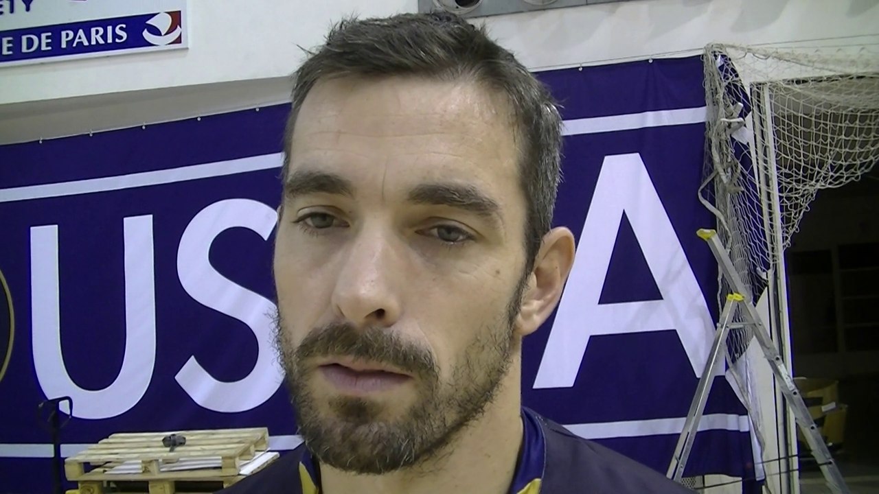 Réaction de Sébastien Frangolacci après la rencontre Paris Volley - Arago de Sète.
