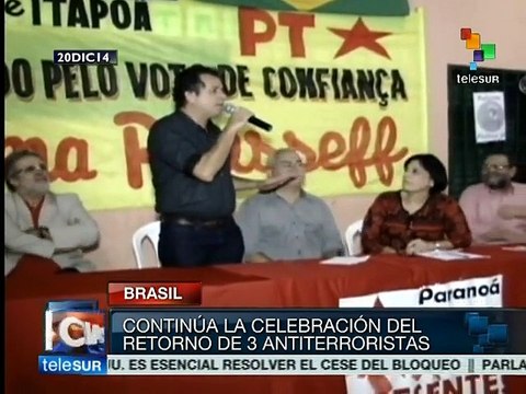 Brasil: organizaciones sociales saludan el retorno de héroes cubanos