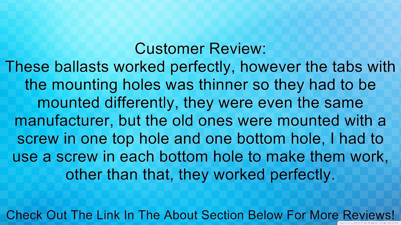 SUNPARK ELECTRONIC BALLAST APF120-2/55PLL Review