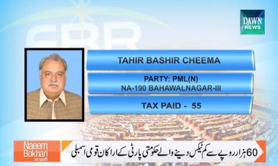 Members of National Assembly who paid tax less than 60 thousand