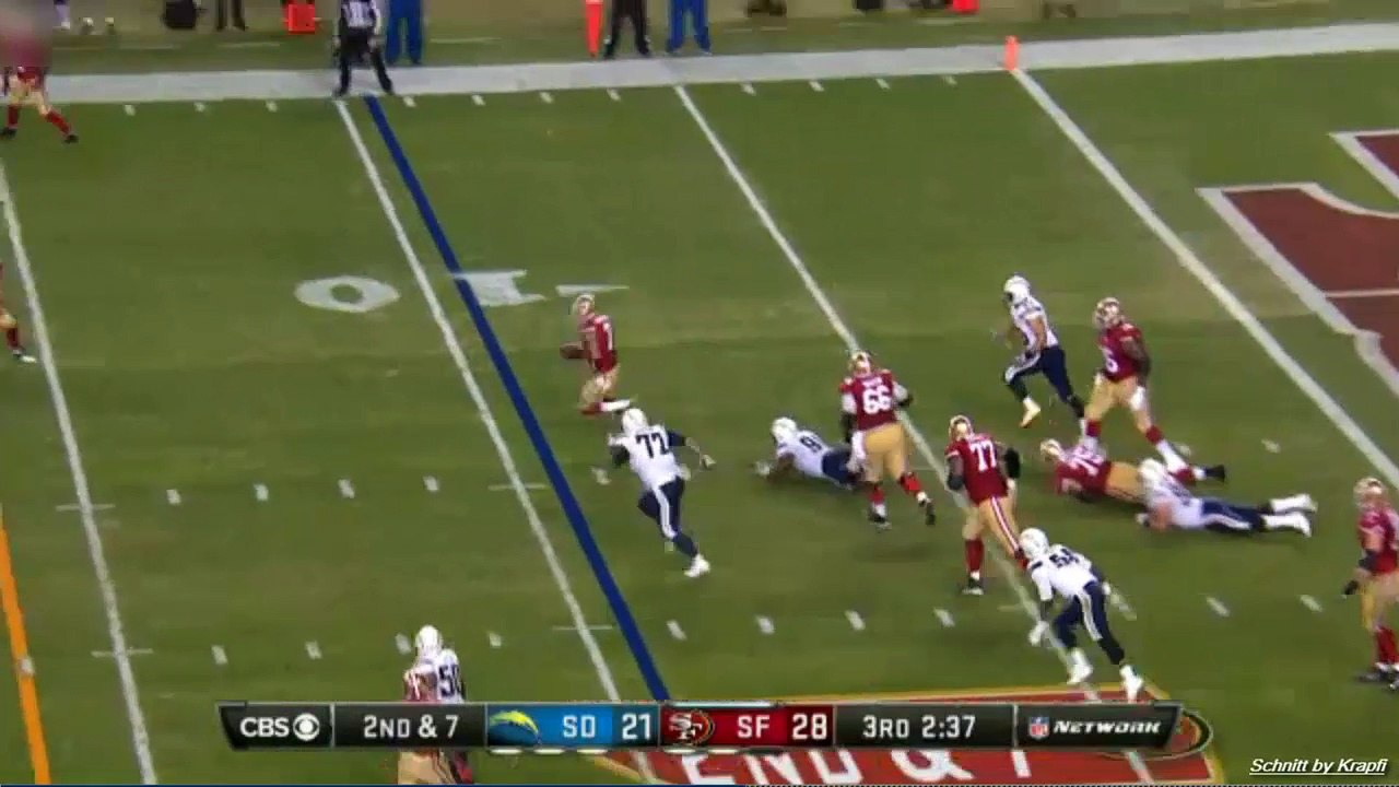Colin Kaepernick Run 90 Yard vs. San Diego Chargers