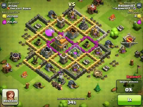 Lets play Clash of Clans Episode 7 Sorciers + Canons