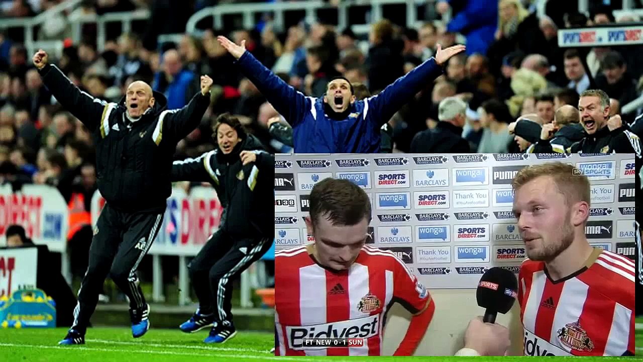 Newcastle United vs Sunderland 0 - 1 Adam Johnson & Sebastian Larsson post-match interview.