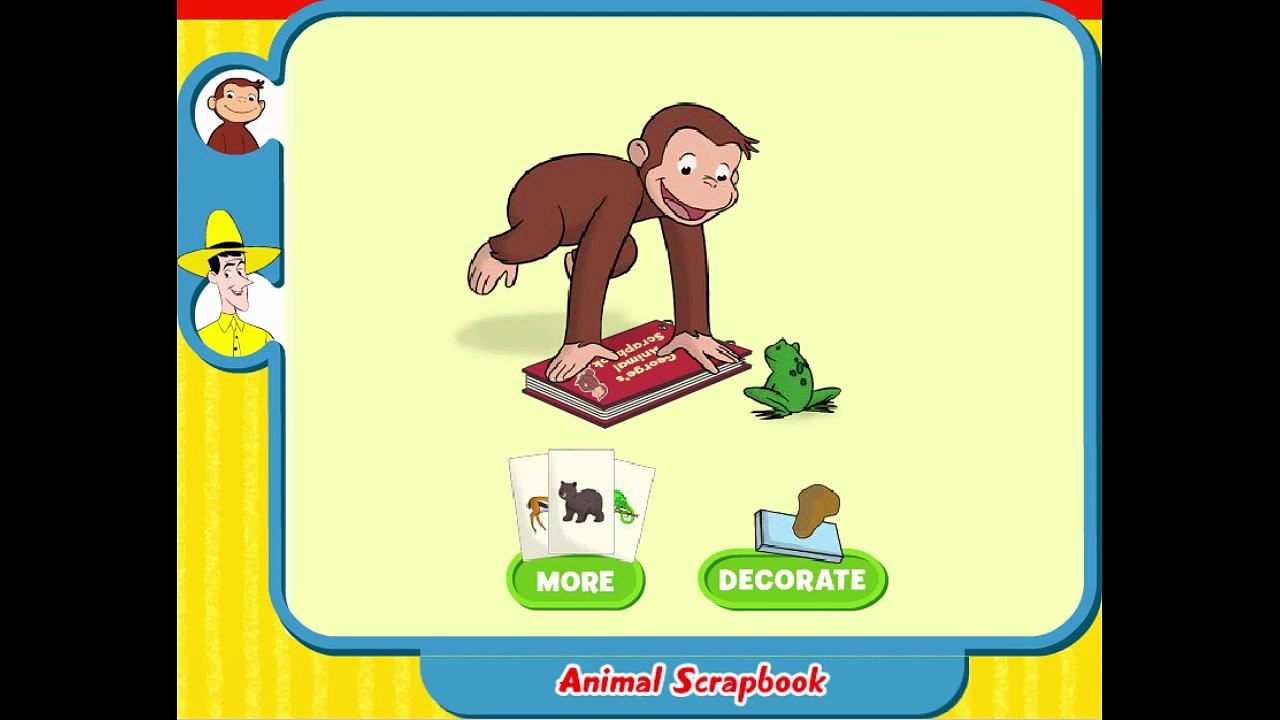 Curious George Animal Scrapbook Cartoon Animation PBS Kids Game Play Walkthrough