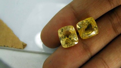 Pair Of Excellence! 14.59 ct Yellow Sapphires Natural *Unheated *Untreated *VDO