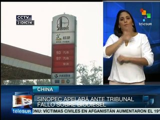 Sinopec apelará fallo que la obliga a comprar biodiesel a privados