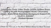 LimoStudio Photo Video Studio 2400W Softbox Boom Lighting Kit with Photograpghy Studio Chromakey Green, Black White Backdrop Background Support Kit 10x10 ft, AGG897 Review