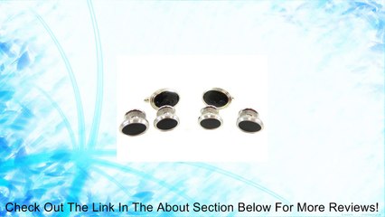 下载视频: Silver Tone Nickel Finish Black Enamel Tuxedo Cufflink and Stud Set Review