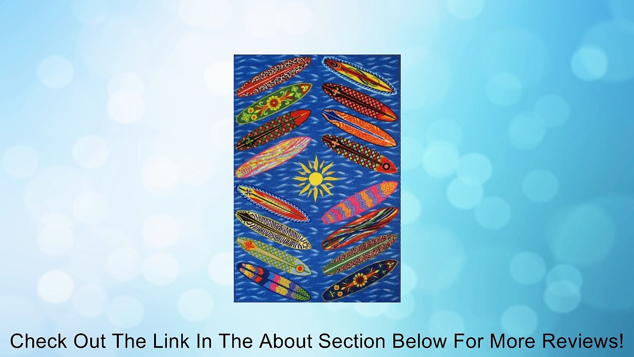 LA Rug Inc. Fun Rugs Surf Time ST-22 Go Surfing Area Rug - Multicolor Review